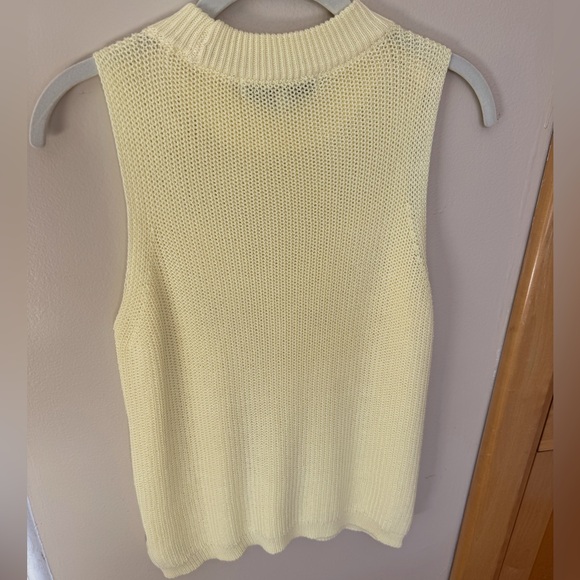JOE’s Cotton Sweater Tank Top Yellow Sleeveless Crew Neck Anise Flower Preppy - Picture 8 of 9